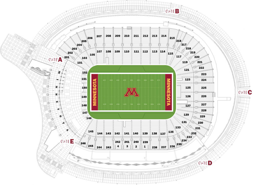 TCF Bank Stadium Seating Chart